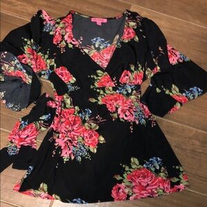 Betsy Johnson Floral Blouse